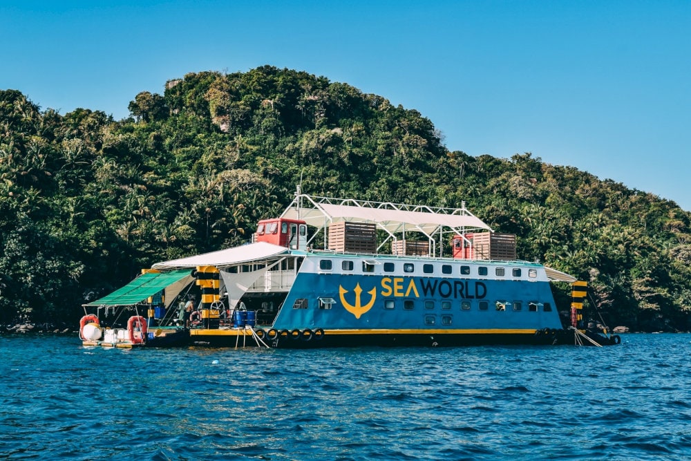 A scenic boat trip to Coral Park marks the beginning of the standard sea walking journey